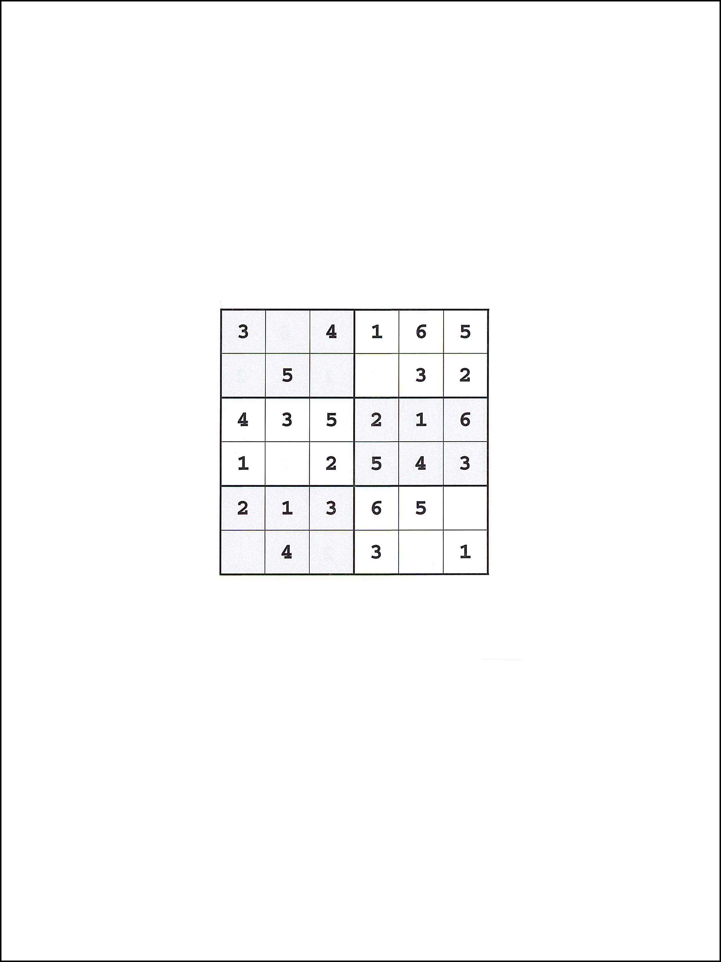 Sudoku 6x6 90
